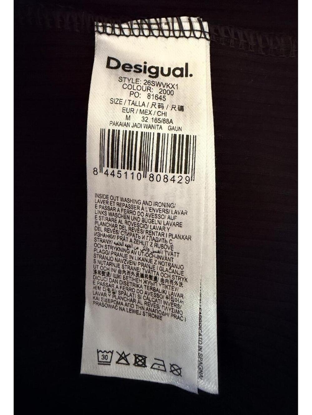New Desigual Women's Long dress waves In Black Multi Size M $159 - Picture 10 of 11
